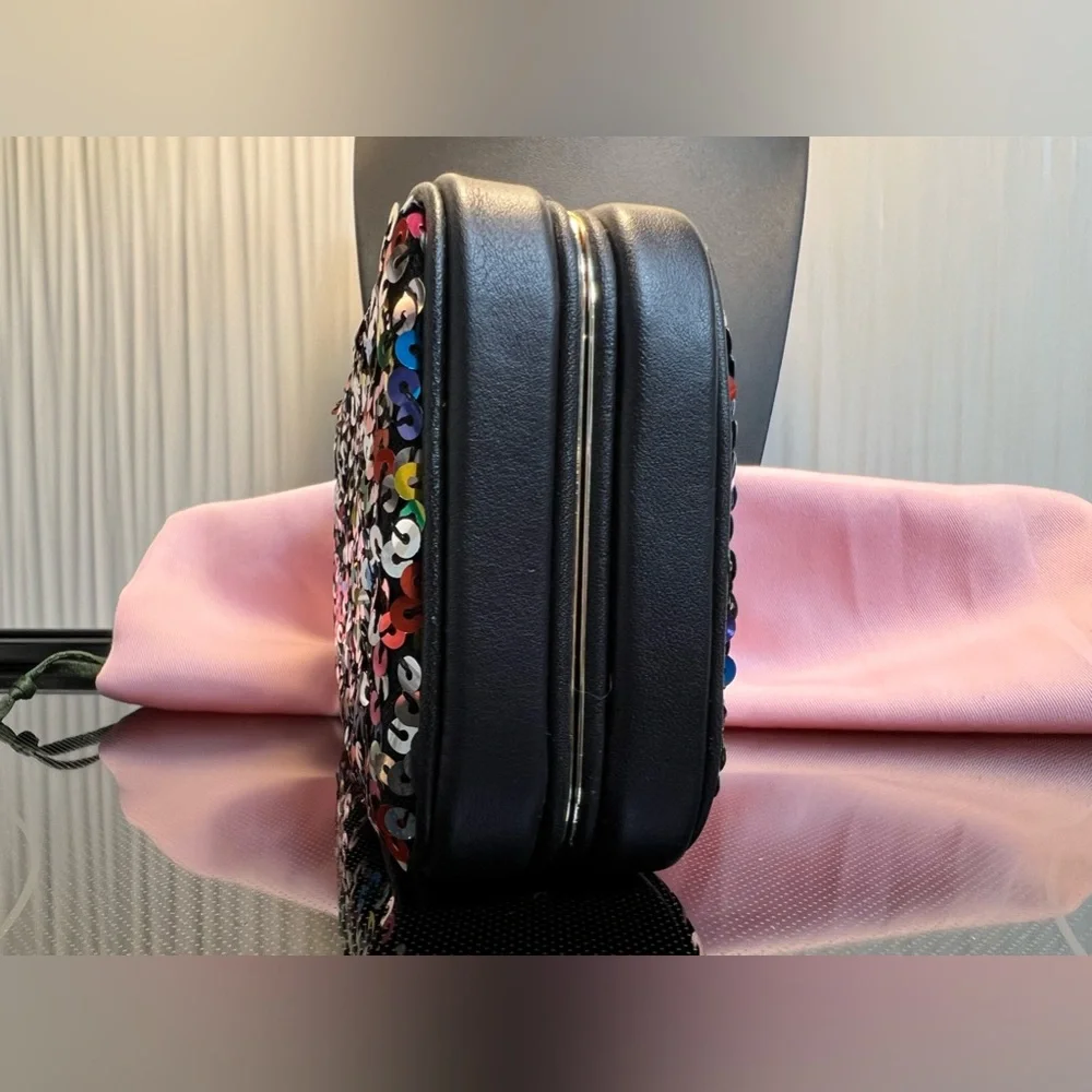 New Kate Spade Tonight Sequins Embellished Leather Crossbody Clutch